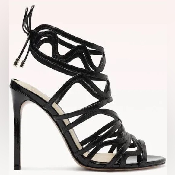 ALEXANDRE BIRMAN Black Suede Stiletto Caged Heel Sandal in 39